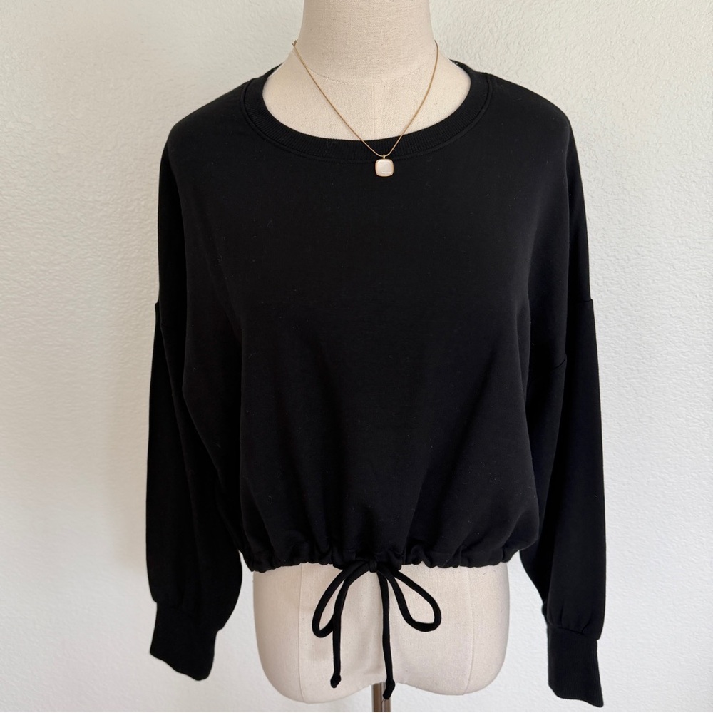 🖤 EXPRESS Modal Super Soft Tie-Hem Pullover Sweatshirt